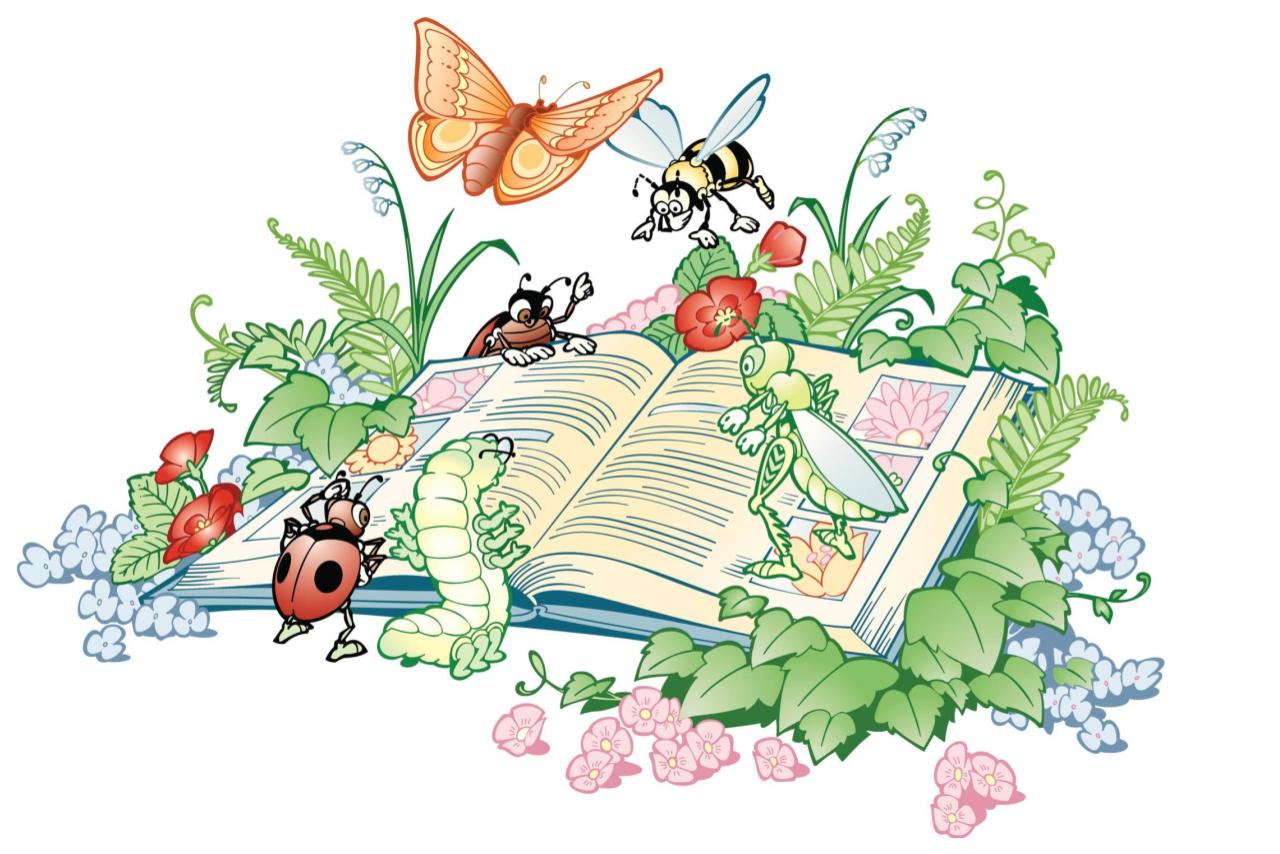 book with grass, flowers, and butterflies coming out of it