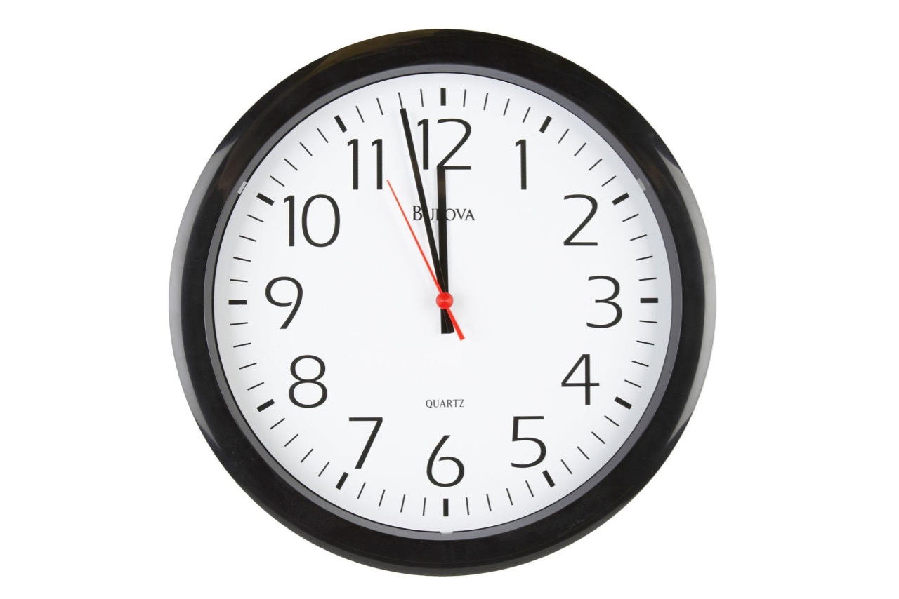 black and white clock 