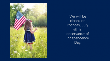 Closed for 4th of July