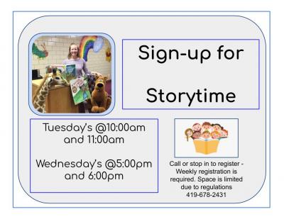 Storytime sign up