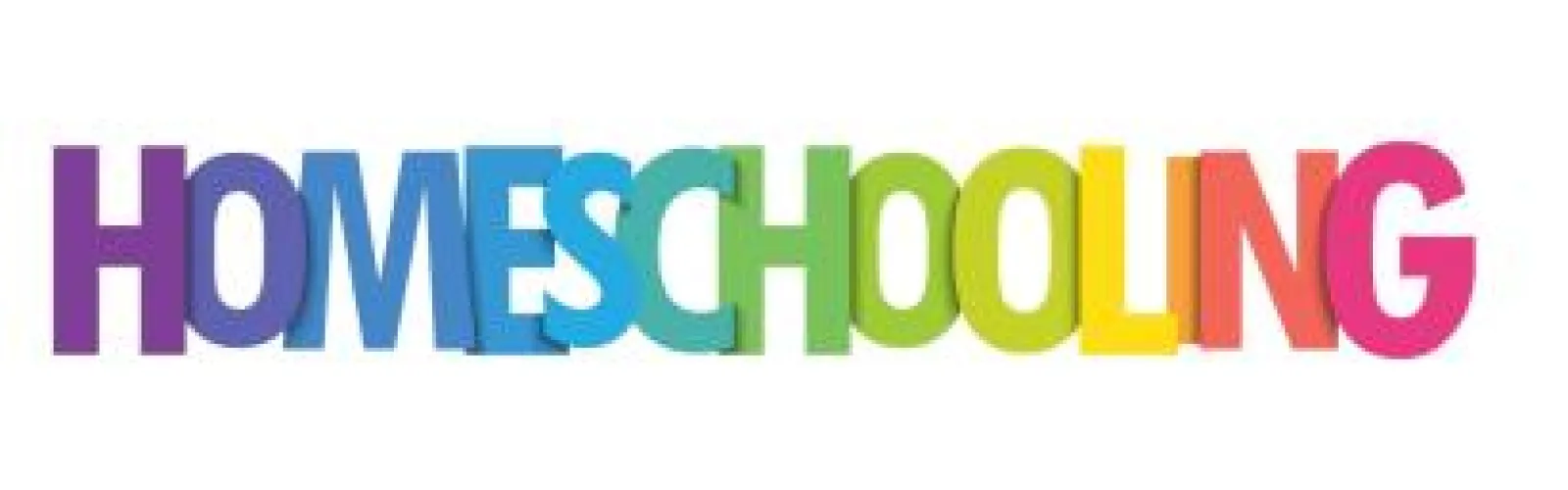 homeschooling in rainbow letters