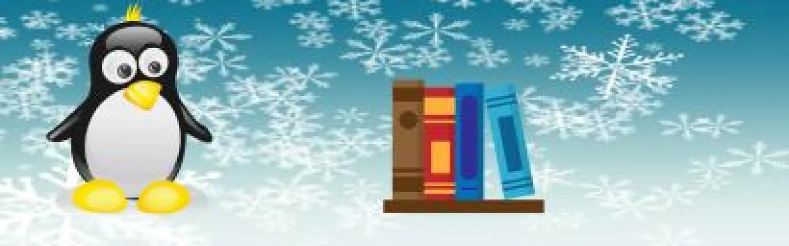 snowflake background with penguin