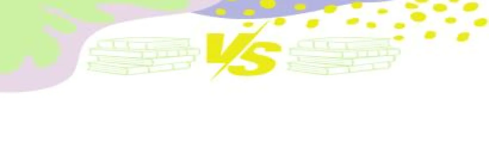 green yellow and purple background with books vs books