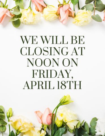 Flower border with posted hours