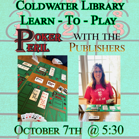 green background with poker chips and time of event