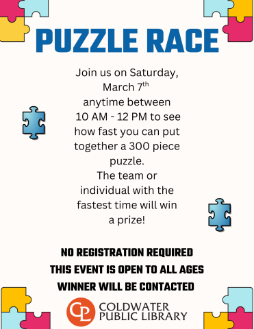 puzzle border with time and info for puzzle race